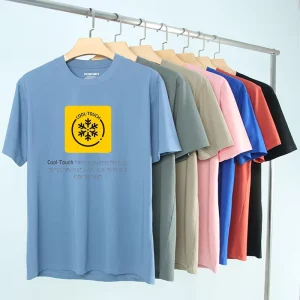 Custom logo Sorona Fabric Cool Feel Basic Tshirt Unisex Regular Fit t Shirt Quality Cotton Women’s/men’s T-shirt