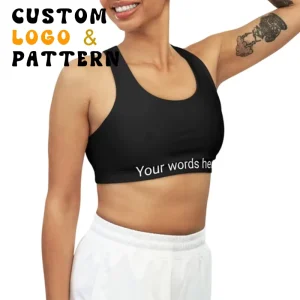 Custom logo Waistband Fitness Bra High Quality Compression Moisture Wicking Gym Seamless Women Racerback Sports Bra for Ladies
