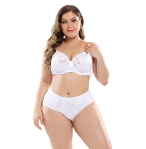 Customizable Low MOQ Plus Size Women’s Halter Bras Briefs Convertible Push up Underwire Lace Print Seamless Mature Hook Nylon
