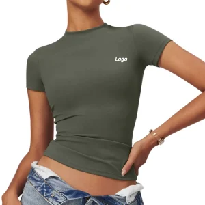 Customizable Women’s Slim Fit Sports T Shirt High-Elastic Quick-Dry Fitness Yoga Sports Top Yoga Shirt Short Sleeve Activewear