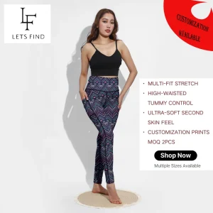 Customizable Women’s Yoga Pants High-Waisted Tummy-Control Fitness Leggings with Pockets
