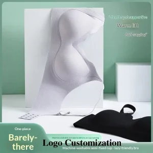 Customization Seamless Underwear Women’s No Steel Ring Thin One Piece Adjustable Bra Convertible Straps Anti Sagging Gathered