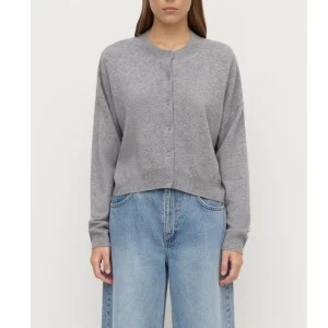 Customize Women’s Thin Cashmere Cardigan OEM Spring Knitted Solid Color Long Sleeves Crew Neck Cardigan Sweater