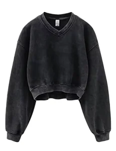 Customized Heavyweight 100% Cotton Women’s Sweatshirt Pullover Style Retro Enzyme Wash Short Designer Cartoon XL Spring