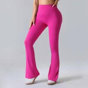 Customized Logo Women’s High waisted Yoga Pants Hip lifting Wide leg Pants Quick drying Running Sports Leggings