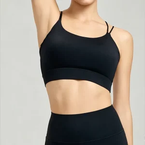 Customized Material Plus Size Women’s Sports Bra Solid Color High Support Seamless Fitness Yoga Wear with Front Logo