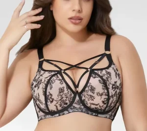 Customized Underwear for Women Push Up Underwire Bra in Stock Women’s Mesh Lace Plus Size Bra