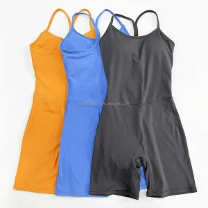 Customized logo Women’s Gym Bodycon Jumpsuit for Women Rompers One Piece Bodysuits Tummy Control Workout Sets