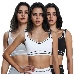 D25128 Women’s Top Contrast Color Bra Casual Fashion Sports Bra High Strength Breathable Sport Bras
