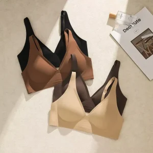 Deep V Liquid Foundation Jelly Strip Bra Thin Seamless Wire Free Underwear Women’s Gather Anti-sagging Breathable