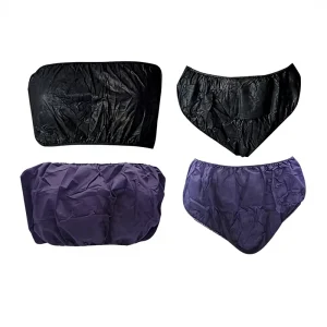 Disposable Non woven Gothic Solid Bra and Briefs Factory Women’s Massage Sweat Sauna Beauty Underwear Set