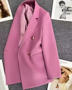 Double Button Women Spring Autumn New Korean Version Internet Celebrity Elegant Women Coat Business Women’s Suit Jacket