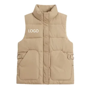 Down Cotton Vest Women’s Short Style Autumn and Winter Thickened Sleeveless Cotton Vest OEM
