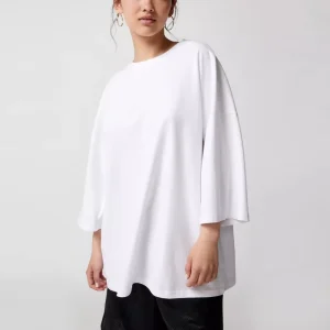 Drop Shoulder Oversize 100% Cotton t Shirt Double Stitch Durable High Garms Women’s T shirt