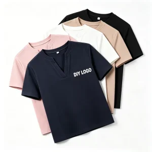 Easy Care Washable Trendy Look Business Casual Urban Fashion Women’s Polyester V Neck Slim Fit Solid T Shirt Must Have