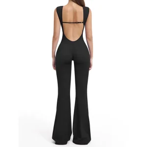 Eco Friendly Athletic Jumpsuit Gym Wear Four Way Stretch Sports Romper Workout Bodysuit One Piece Gym Fitness Jumpsuit for Women