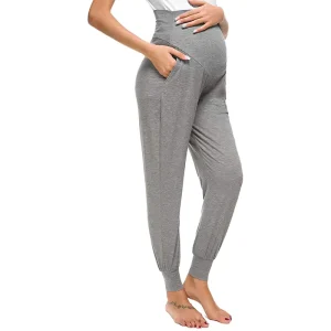 Eco Friendly High Waist Comfortable Breathable Spandex Polyester Full Length All Season Maternity Yoga Sports Pants
