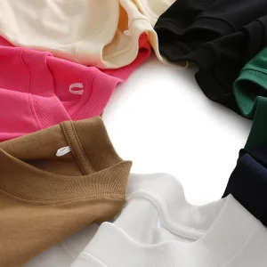 Eco Friendly Printed Luxury High Quality Women’s T Shirt 100% Cotton 230g Oversized Drop Shoulder Blank Solid Custom