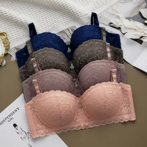 Elegant Breathable Bras for Fat Women Floral Embroidery Lace Comfortable Plus Size Women’s Underwear