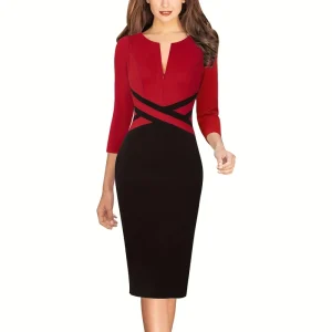 Elegant Career Dress V Neck Women’s Formal Dress