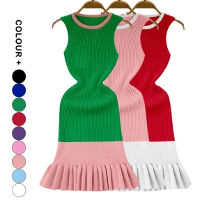 Elegant Women’s Summer Sorority Dress Custom Fashion Mini Tassel Beach Knit Dress Garment Manufacturers’ Sorority Sweater Design