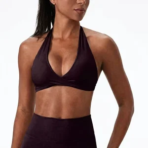 European American Breathable High Support Yoga Bra Women’s Halter Neck Fitness Sexy Wireless Removable Pads