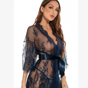 European American Style Women’s Sexy Lace Nightgown Bathrobe XL Loose Love 3D Perspective Pattern Underwear Firm Control 3XL