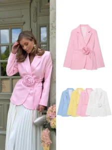 European American Women’s Clothing Autumn Elegant Commuting Loose Single Button Hand Blazer