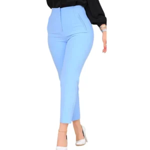 European and American Casual Fashion Women’s Pants Solid Color High Waist Women’s Pants