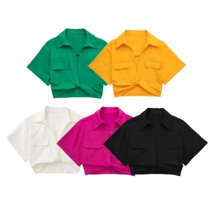 European and American Style Summer New Elastic Short Sleeved Shirt Women’s Crop Slim Fit Sexy Spicy Girl Versatile Top