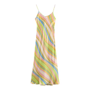 European and American Style Women’s Sleeveless Slim fit Backless Printed Suspender Dress