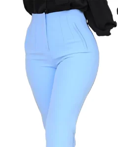 European and American Women’s High Waist Casual Fashion Solid Color Pants