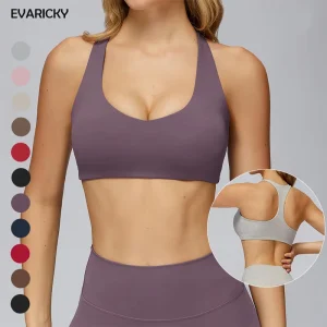Evaricky Custom Front High quality High Support Breathable Lightweight Yoga Bra Four Way Stretch Quick Dry Women’s Outdoor