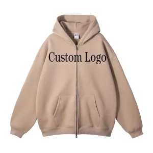 Evertop Custom Logo Cordless Zipper Cardigan New Men’s Women’s Plus Size Fashion Hoodie with Breathable Fleece Fabric Loose Fit