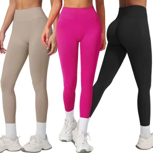 FCK3595 Women’s Seamless High Waist Butt Lifting Tummy Control Seamless Yoga Athletic Compression Leggings