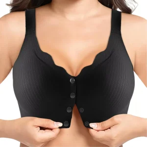 Factory Breath Soft Off Front Closure Wireless Wave V-neck Jelly Bonded Bra Instock Support Lift Up Seamless Lingerie For Women