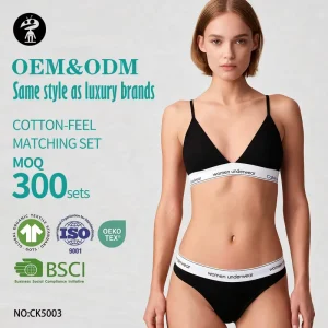 Factory Custom Private Label Printed Women Sports Bra Sets Breathable Women’s Cotton Panties Couple Lady Underwear Brief