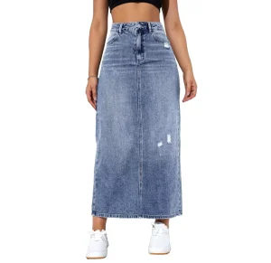 Factory Custom Summer Fashion Casual Women’s Tight High Waist Denim Solid Color Slim Women’s Denim Skirt