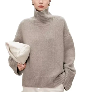 Factory Direct High quality 100% Cashmere Turtleneck Sweater Thickened Women’s Oversize Loose Knit Sweater
