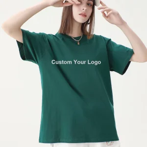 Factory Direct Sale Women’s Summer Oversize T shirt with Custom Logo Solid Short Sleeve Tops New Fashion & Eco Friendly