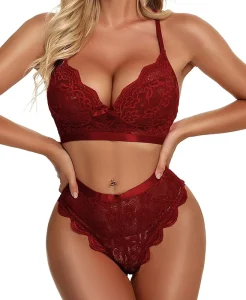Factory Direct Sales of Women’s Erotic Lingerie Sexy Lace Bra Set Solid Color Comfortable Underwear