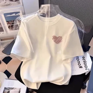 Factory Direct Women’s Round Neck Short Sleeve T Shirt New Summer Loose Fashionable Students Half Sleeve Top