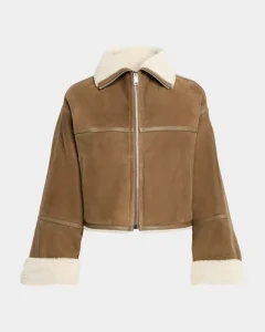 Factory Direct Women’s Winter Warm Suede Coat Faux Fur Collar Parka Double Zipper