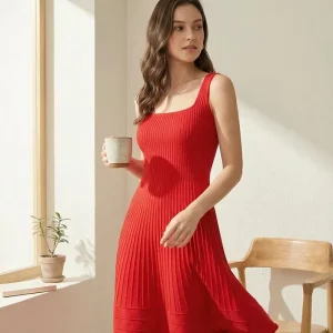 Factory In-stock Cross-Border French Elegant Spring/Summer Square-Neck Defined-Waist Slimming Spaghetti Strap