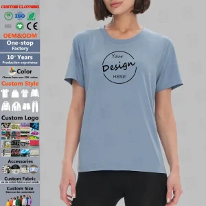Factory Oem Top Quality Women’s O Neck Ultra Breathable Soft Eco friendly Lady T shirts Workout Gym T shirt Bamboo T Shirt Women