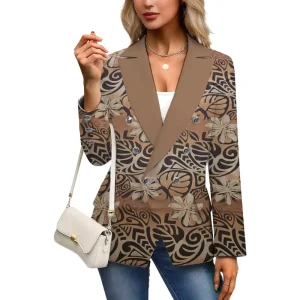 Factory Outlet Polynesian Elei Tribal Design Custom All-match Personality Fashion Trendy Casual Women’s Suit