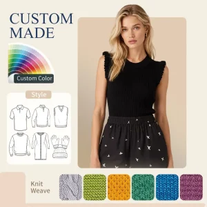 Factory Premium Comfortable Knitwear Women Sweater Stylish Silk Tencel Frill Top Sleeveless Vest Top For Spring