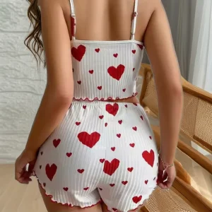 Factory Price Pajamas Women’s Sleepwear Set Home Leisure Clothing Printed Breathable Shorts Sleeveless Pajamas For Women
