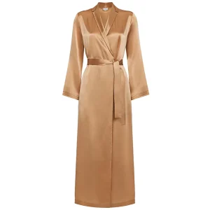 Factory Supplier Solid Color Women Natural 100% Silk Sleepwear Long Robe 100 Mulberry Silk Robe