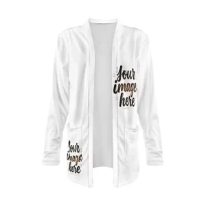 Factory Supply Custom Island Fashion Versatile Women’s Long Sleeved Cardigan Jacket Print on Demand Casual Loose Women’s Coat
